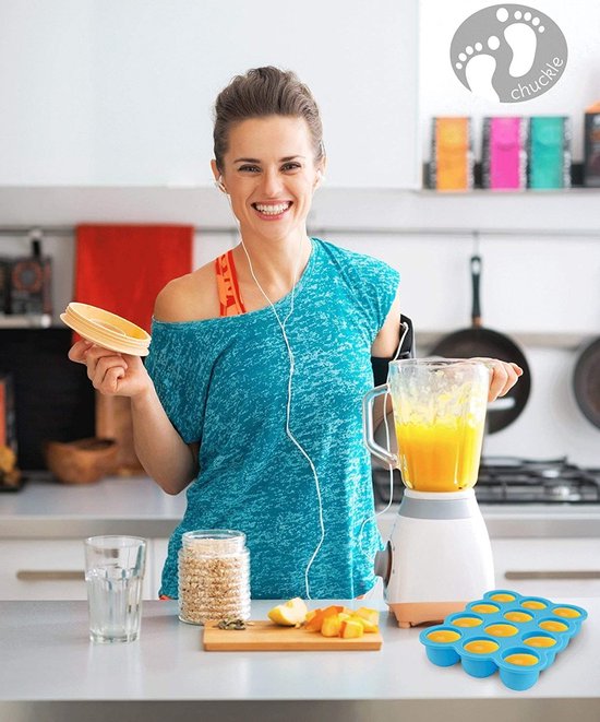 Chuckle diepvriesbakje babyvoeding 900 ml siliconen groen van CHUCKLE — afbeelding 4