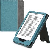 kwmobile flip cover voor e-reader - geschikt voor Amazon Kindle Paperwhite 11. Generation 2021 - Van imitatieleer en -suède - In petrol / donkergrijs