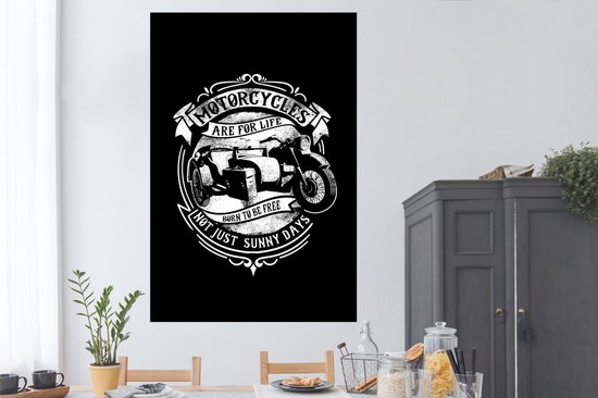 Affiche Mancave - Moto - Vintage - Citations - 120x180 cm XXL