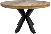 Sfeerwonen en Zo® Ronde tafel met spinpoot - 140 cm - mango hout - DIK BLAD