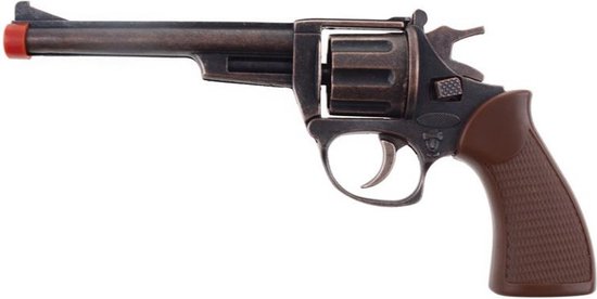 Verkleed speelgoed revolver/pistool metaal 8 schots - Plaffertjes pistolen wapens voor kinderen