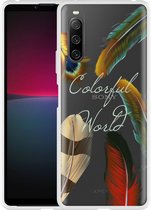 Sony Xperia 10 IV Hoesje Feathers World - Designed by Cazy