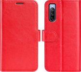 Sony Xperia 10 IV Hoesje - MobyDefend Wallet Book Case (Sluiting Achterkant) - Rood - GSM Hoesje - Telefoonhoesje Geschikt Voor Sony Xperia 10 IV