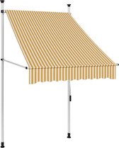 Auvent extensible manuellement 100 cm rayures orange et blanches