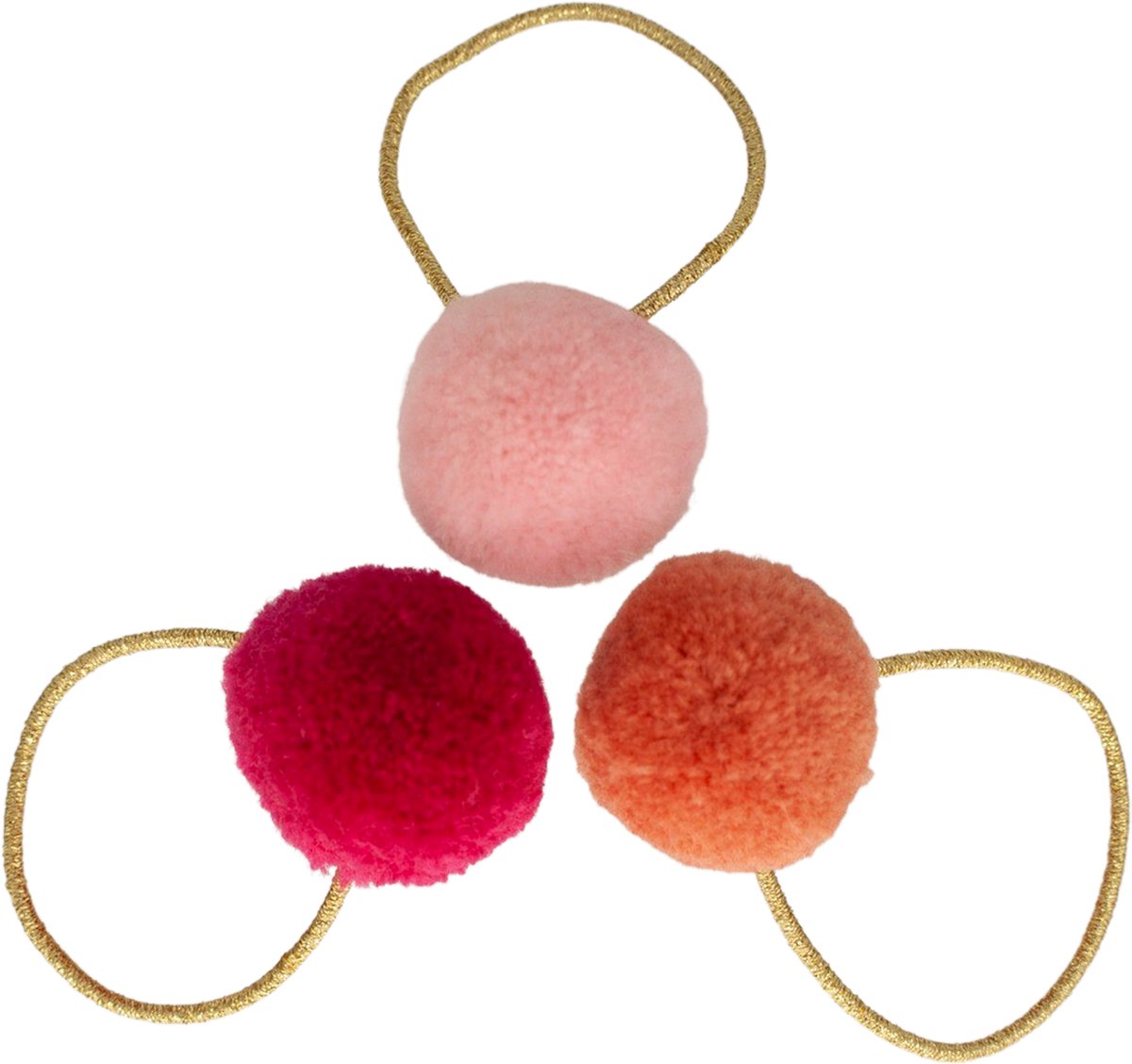 Basic haarelastiekjes met pompoms - perfect pink | Roze | Meisje