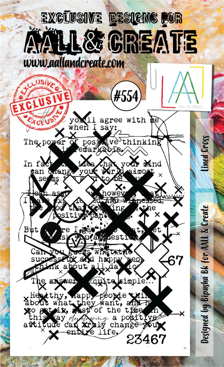 AALL & Create Stamp Lined Cross AALL-TP-554 15x10cm