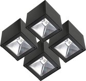 Set 4 appliques LED Solar Cube carré noir