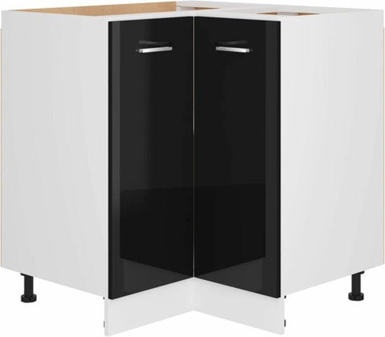 Hoekonderkast 75,5×75,5×80,5 cm (zwart)
