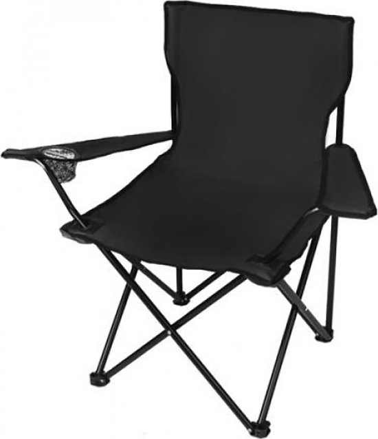 Campingstoel - Zwart - Vouwstoel - Vissersstoel - Viskrukje - Kampeerstoel - Klapstoel - Buiten - draaggewicht 120kg - Opvouwbare stoel