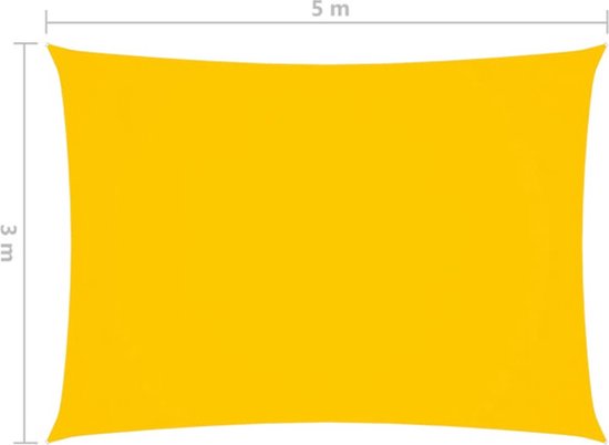 vidaXL Parasol rectangulaire 3 x 5 m Tissu Oxford Jaune