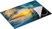Chefcare Inductie Beschermer Golf bij Zonsondergang - 81,6x52,7 cm - Afdekplaat Inductie - Kookplaat Beschermer - Inductie Mat