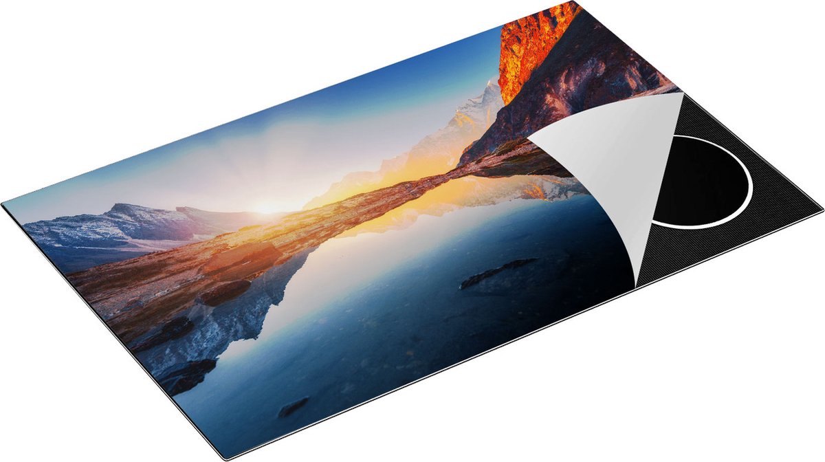 Chefcare Inductie Beschermer Bergen Landschap met Zonsopgang - 85x52 cm - Afdekplaat Inductie - Kookplaat Beschermer - Inductie Mat