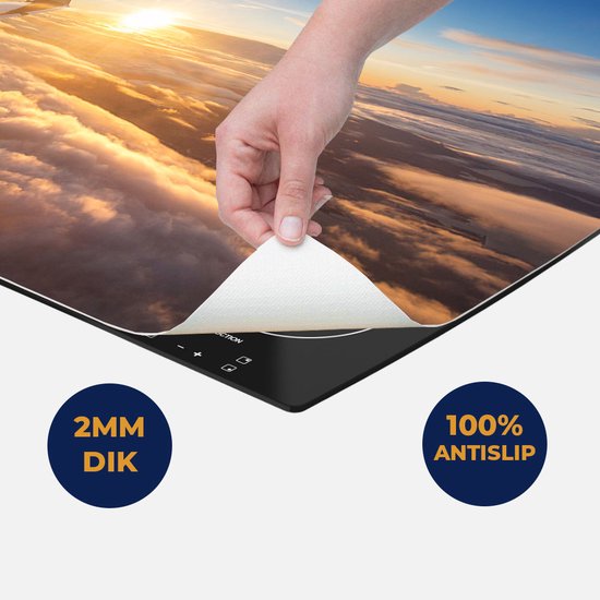 Chefcare Inductie Beschermer Vliegtuig in de Lucht met de Zon - 90x55 cm - Afdekplaat Inductie - Kookplaat Beschermer - Inductie Mat