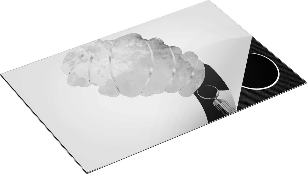 Chefcare Inductie Beschermer Afrikaanse Vrouw met Gouden Tulband - Zwart Wit - 81x52 cm - Afdekplaat Inductie - Kookplaat Beschermer - Inductie Mat