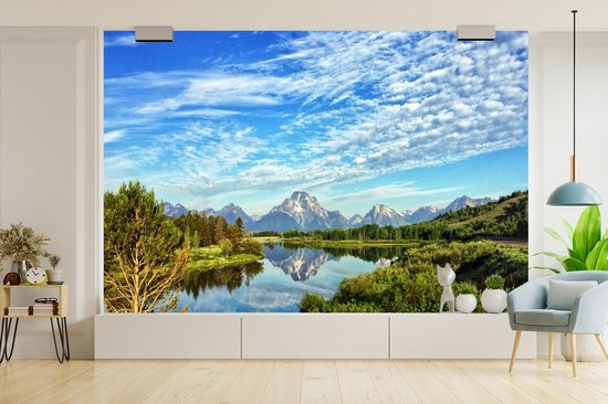 Papier peint Papier peint photo en vinyle - Paysage vert du Wyoming largeur 390 cm x hauteur 260 cm - Tirage photo sur papier peint (disponible en 7 tailles)