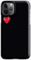 ShieldCase hoesje met hartje geschikt voor Apple iPhone 11 Pro beschermhoesje met print - zwart hoesje met rood hartje