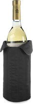 Zwarte flessenkoeler koelhoes zwart voor flessen 32 x 23 cm - Klittenbandsluiting - Wijnflessen/drankflessen koelelement