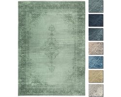 Premium Vintage Vloerkleed - Groen 155 cm x 225 cm - Laagpol
