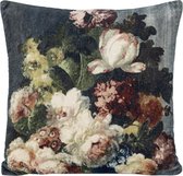 Coussin velours fleurs - Coussin décoratif carré - Velours 45x45cm
