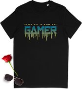 Gamer tshirt - T shirt voor gamers - Game quote t shirt - Game shirt heren - Gamer t-shirt dames - Vrouwen en mannen t -shirt Everyday is Game Day - Maten: S M L XL XXL XXXL - Tshirt kleuren: Zwart en blauw.