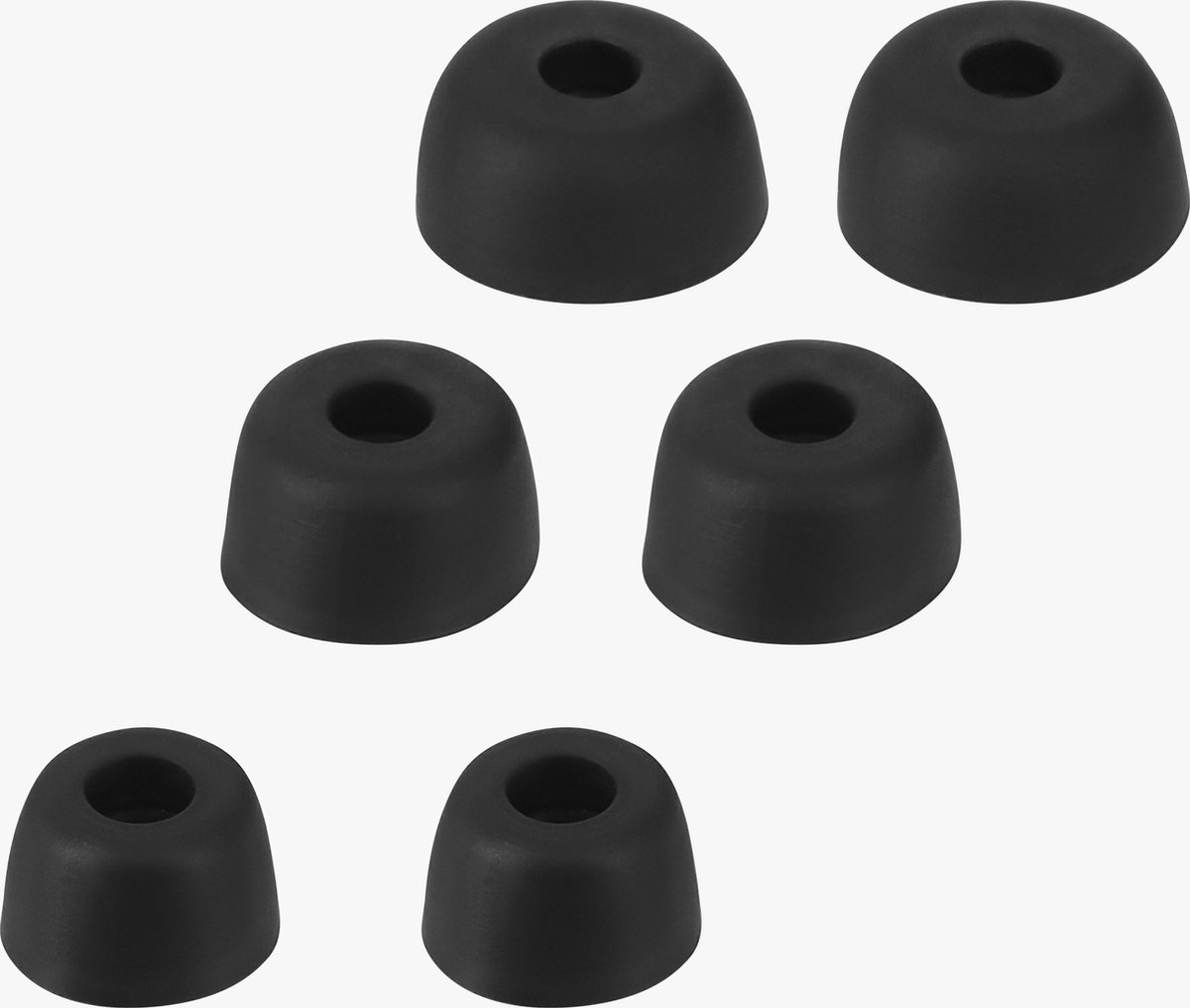 kwmobile 6x cover voor in-ear oortjes geschikt voor Jabra Elite 7 Pro / Elite 7 Active - Vervangende oordopjes van siliconen in zwart - 3 maten – foto 5