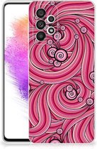 Back Case TPU Siliconen Hoesje Samsung Galaxy A73 5G Smartphone hoesje Swirl Pink