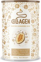 Collageen met Hyaluronzuur & Elastine - Collagen hydrolysaat peptide type I, II en III van weidebouw - zonder toevoegingen - Chocolade smaak - 450 gram poeder