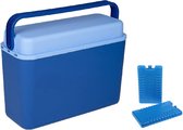 Koelbox donkerblauw 12 liter 40 x 17 x 29 cm incl. 2 koelelementen