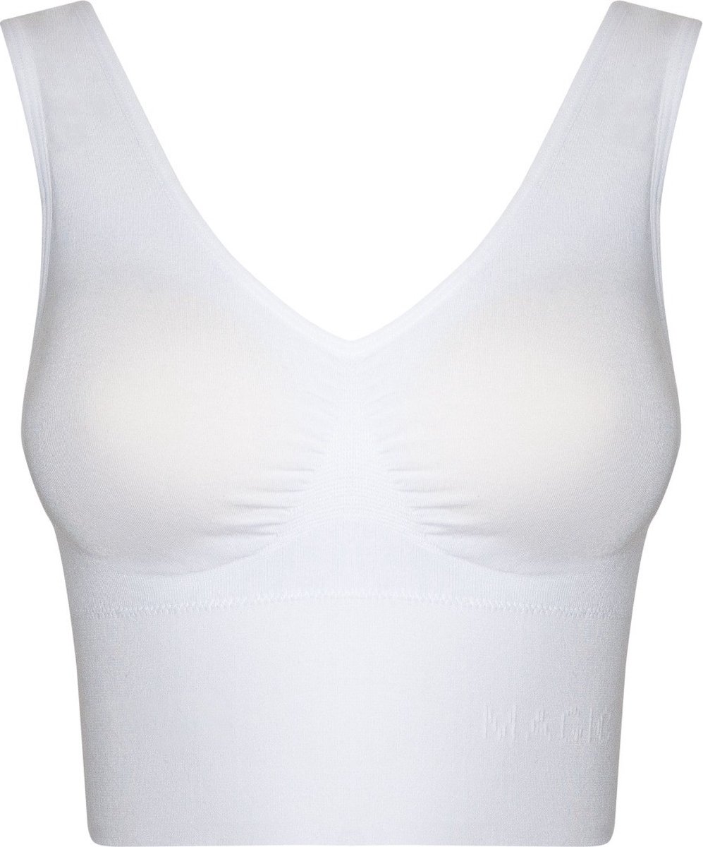 MAGIC Bodyfashion Maagband BH - Bamboe comfort Shape bra - Lange bh Top - Buik corrigerend - M - Wit