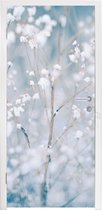 Deursticker Takken - Sneeuw - Winter - Natuur - Botanisch - 85x215 cm - Deurposter