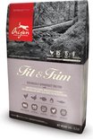 Orijen Fit & Trim hondenvoer zak (6 kg) met boslandschap en productinformatie.