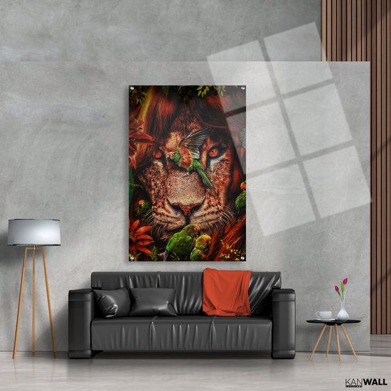 Luxe Plexiglas Schilderij King of the Jungle | 40x60 | Woonkamer | Slaapkamer | Kantoor | Muziek | Design | Art | Modern | ** 5MM DIK**