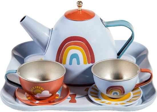 Little dutch - servies in koffer - rainbow - thee set - keuken speelgoed |  bol.com