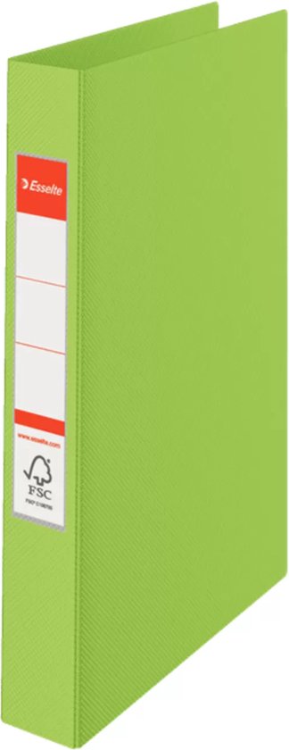 Lichtgroene ringband met 'Esselte' logo en FSC-keurmerk.