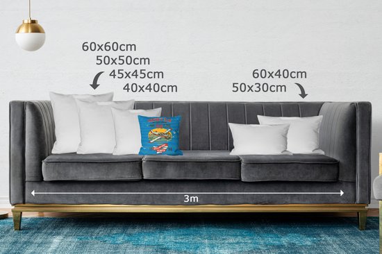 Coussins décoratifs - Oreillers Salon - 40x40 cm - Mancave - Avion - Blauw - Vintage