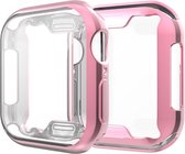 Screenprotector watch case - hoesje - geschikt voor Apple Watch Series 4/5/6/SE - 40 mm - roze