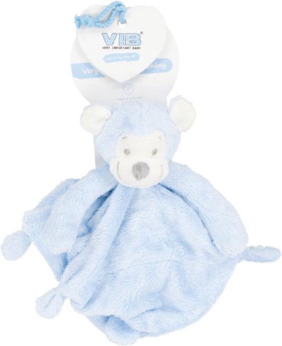 VIB® - Knuffeldoekje Aap - Blauw - Babykleertjes - Baby cadeau - zwangerschap aankondiging - geboorte cadeau — afbeelding 4