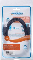 Manhattan USB-kabel USB 2.0 USB-A stekker, USB-B stekker 5.00 m Zwart 337779