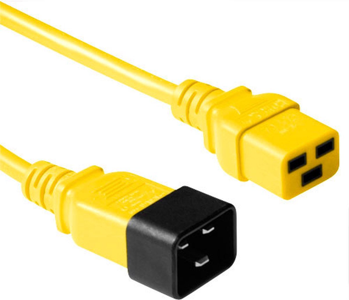 Image of ACT Netsnoer C19 - C20 geel 0,6 m AK5100