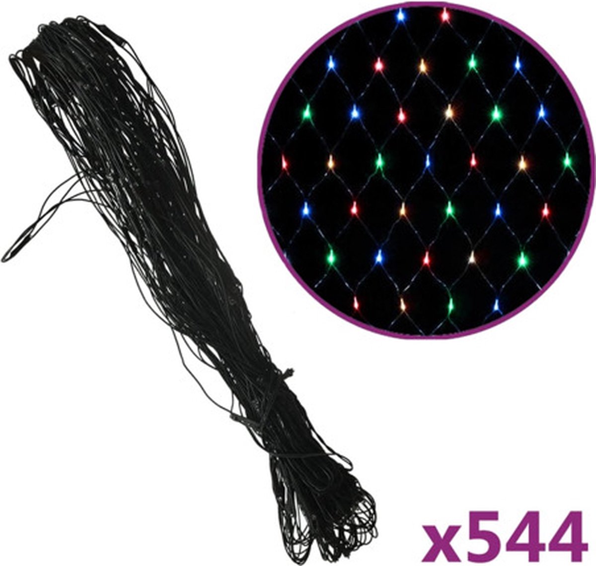 vidaXL Kerstnetverlichting 544 LED's binnen/buiten 4x4 m meerkleurig - vidaXL