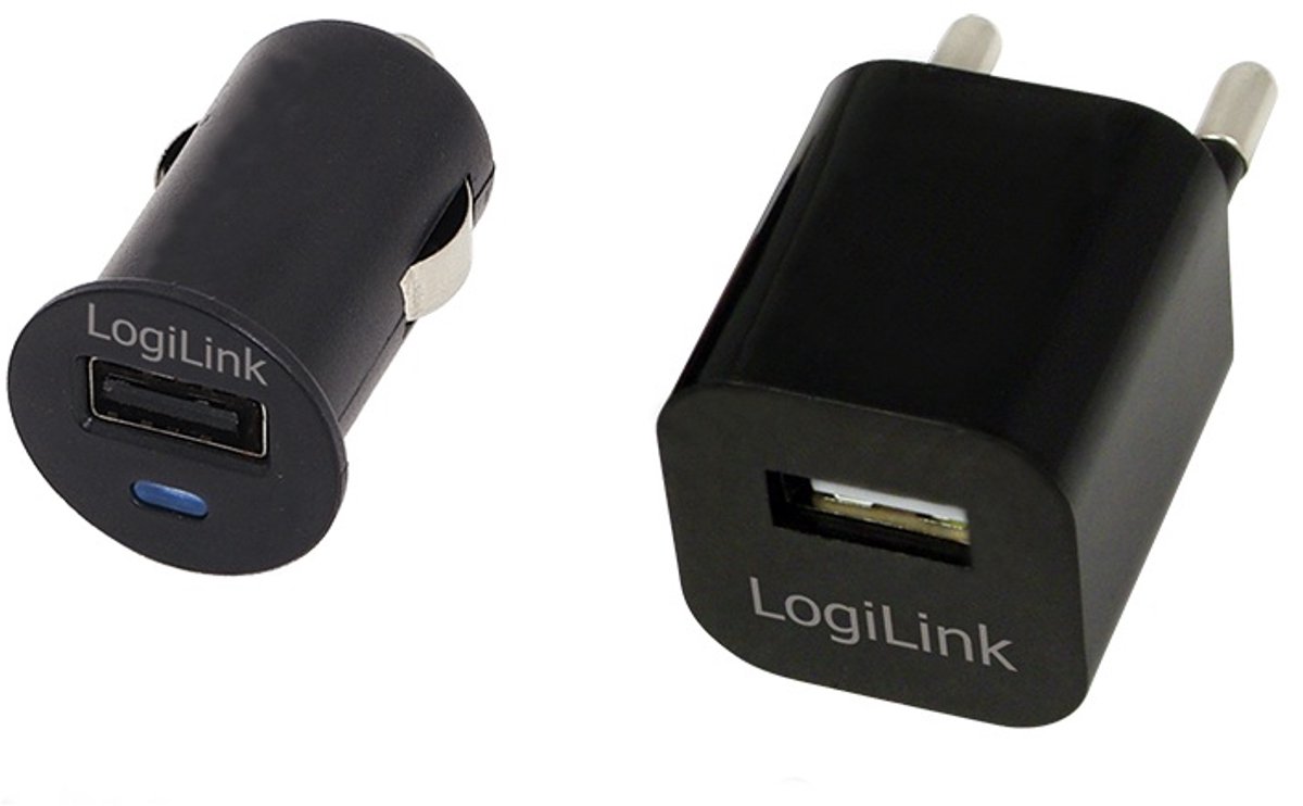 LogiLink PA0076 USB-oplader 1x USB-A Zwart Binnen, Auto
