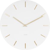 Karlsson - Horloge murale - Charm en acier blanc avec des battons d'or - Diamètre 45 cm