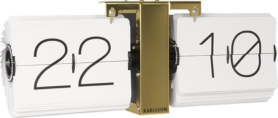 Karlsson - Flip clock No Case - Tafelklok - Metaal - 8,5x14x36cm - Wit