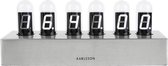 Karlsson Cathode - Horloge de table - Acier / Verre - 11 x 28 x 7,5 cm - Argent / Blanc