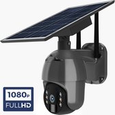 Solar Outdoor Dome - Draadloze beveiligingscamera voor buiten op zonne-energie - incl. zonnepaneel en GRATIS SD kaart - Smart Home Beveiliging - Zwart