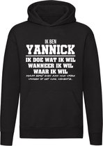 Yannick | verjaardagkado | verjaardag kado | cadeau | grappig | jarig | Unisex | Trui | Sweater | Hoodie | Capuchon | Zwart