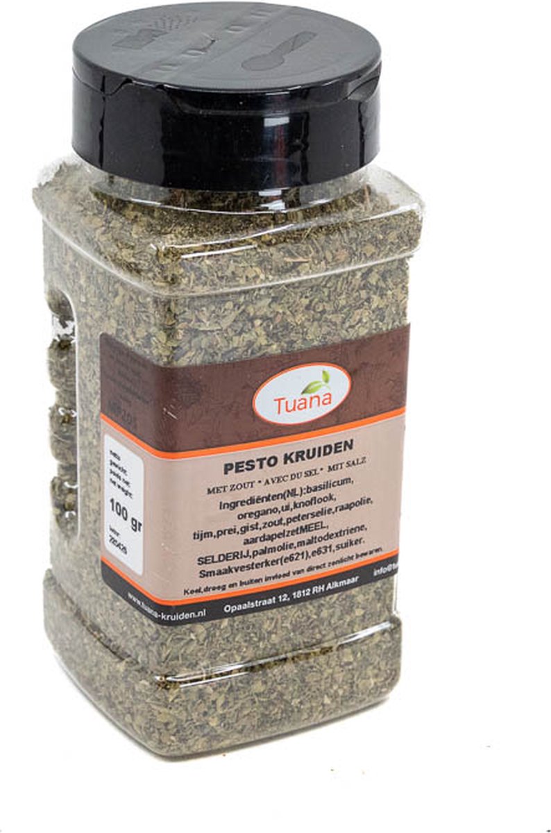 Goedkoopste Tuana Kruiden - Pesto Kruidenmix Groen - Strooibus 75 Gram - Kruiden Zonder Zout - MP-P-0020