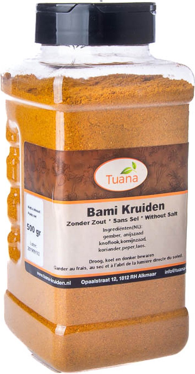 Goedkoopste Tuana Kruiden - Bami Kruidenmix - Strooibus 450 Gram - Kruiden Zonder Zout - GP0021