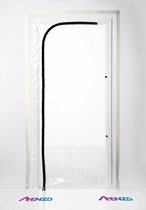 Porte anti-poussière Amenzo® avec fermeture éclair - Type L - 120 x 220 cm - Avec ruban de fixation gratuit - Transparent - Housse pour rénovation ou Peinture