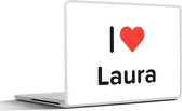 Laptop sticker - 15.6 inch - I love - Laura - Meisje - 36x27,5cm - Laptopstickers - Laptop skin - Cover